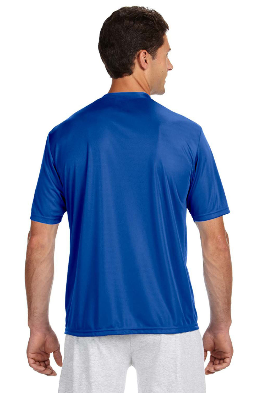 A4 N3142 Mens Performance Moisture Wicking Short Sleeve Crewneck T-Shirt Royal Blue Model Back