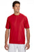 A4 N3142 Mens Performance Moisture Wicking Short Sleeve Crewneck T-Shirt Scarlet Red Model Front