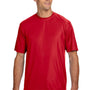 A4 Mens Performance Moisture Wicking Short Sleeve Crewneck T-Shirt - Scarlet Red