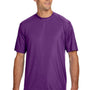 A4 Mens Performance Moisture Wicking Short Sleeve Crewneck T-Shirt - Purple