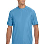 A4 Mens Performance Moisture Wicking Short Sleeve Crewneck T-Shirt - Light Blue