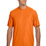 A4 Mens Performance Moisture Wicking Short Sleeve Crewneck T-Shirt - Safety Orange