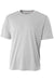 A4 N3142 Mens Performance Moisture Wicking Short Sleeve Crewneck T-Shirt Silver Grey Flat Front