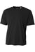 A4 N3142 Mens Performance Moisture Wicking Short Sleeve Crewneck T-Shirt Black Flat Front