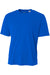 A4 N3142 Mens Performance Moisture Wicking Short Sleeve Crewneck T-Shirt Royal Blue Flat Front