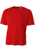 A4 N3142 Mens Performance Moisture Wicking Short Sleeve Crewneck T-Shirt Scarlet Red Flat Front
