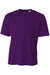 A4 N3142 Mens Performance Moisture Wicking Short Sleeve Crewneck T-Shirt Purple Flat Front