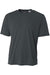 A4 N3142 Mens Performance Moisture Wicking Short Sleeve Crewneck T-Shirt Graphite Grey Flat Front