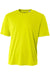 A4 N3142 Mens Performance Moisture Wicking Short Sleeve Crewneck T-Shirt Safety Yellow Flat Front
