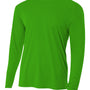 A4 Mens Performance Moisture Wicking Long Sleeve Crewneck T-Shirt - Kelly Green