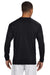 A4 N3165 Mens Performance Moisture Wicking Long Sleeve Crewneck T-Shirt Black Model Back