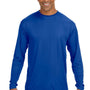 A4 Mens Performance Moisture Wicking Long Sleeve Crewneck T-Shirt - Royal Blue