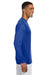 A4 N3165 Mens Performance Moisture Wicking Long Sleeve Crewneck T-Shirt Royal Blue Model Side