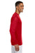 A4 N3165 Mens Performance Moisture Wicking Long Sleeve Crewneck T-Shirt Scarlet Red Model Side