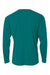 A4 N3165 Mens Performance Moisture Wicking Long Sleeve Crewneck T-Shirt Teal Green Flat Back