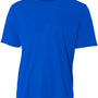A4 Mens Sprint Performance Moisture Wicking Short Sleeve Crewneck T-Shirt - Royal Blue