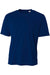 A4 N3402 Mens Sprint Performance Moisture Wicking Short Sleeve Crewneck T-Shirt Navy Blue Flat Front