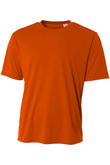 A4 N3402 Mens Sprint Performance Moisture Wicking Short Sleeve Crewneck T-Shirt Athletic Orange Flat Front