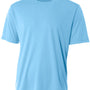 A4 Mens Sprint Performance Moisture Wicking Short Sleeve Crewneck T-Shirt - Light Blue