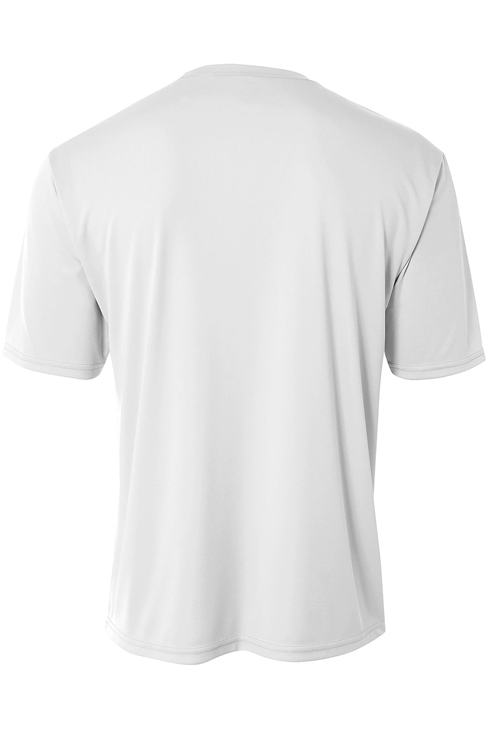 A4 N3402 Mens Sprint Performance Moisture Wicking Short Sleeve Crewneck T-Shirt White Flat Back