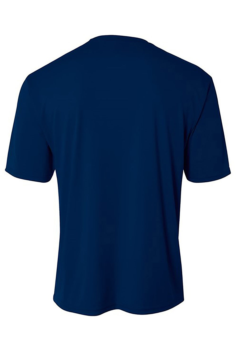 A4 N3402 Mens Sprint Performance Moisture Wicking Short Sleeve Crewneck T-Shirt Navy Blue Flat Back