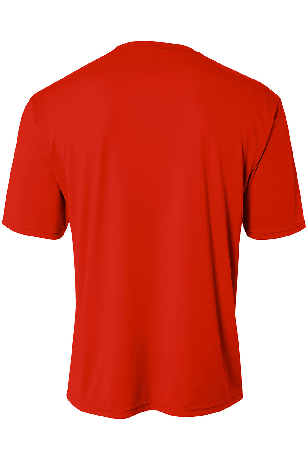 A4 N3402 Mens Sprint Performance Moisture Wicking Short Sleeve Crewneck T-Shirt Scarlet Red Flat Back