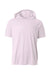 A4 N3408 Mens Performance Moisture Wicking Short Sleeve Hooded T-Shirt Hoodie White Flat Front