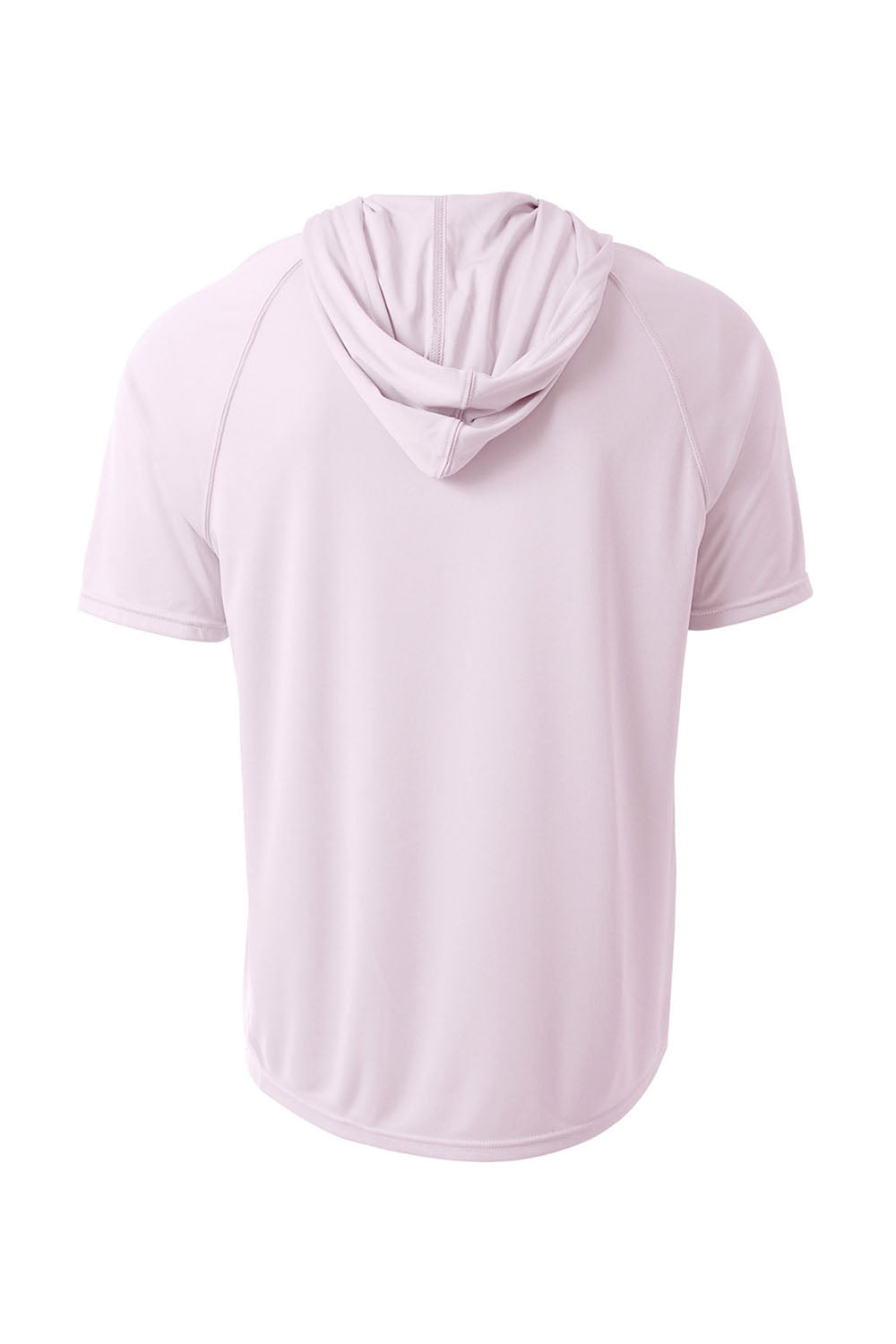 A4 N3408 Mens Performance Moisture Wicking Short Sleeve Hooded T-Shirt Hoodie White Flat Back