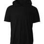 A4 Mens Performance Moisture Wicking Short Sleeve Hooded T-Shirt Hoodie - Black