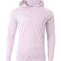 A4 Mens Performance Moisture Wicking Long Sleeve Hooded T-Shirt Hoodie - White