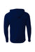 A4 N3409 Mens Performance Moisture Wicking Long Sleeve Hooded T-Shirt Hoodie Navy Blue Flat Back