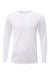 A4 N3425 Mens Sprint Moisture Wicking Long Sleeve Crewneck T-Shirt White Flat Front