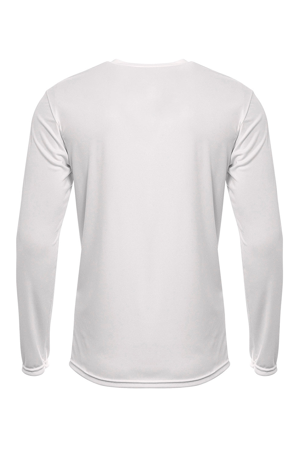 A4 N3425 Mens Sprint Moisture Wicking Long Sleeve Crewneck T-Shirt White Flat Back