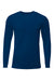A4 N3425 Mens Sprint Moisture Wicking Long Sleeve Crewneck T-Shirt Navy Blue Flat Front