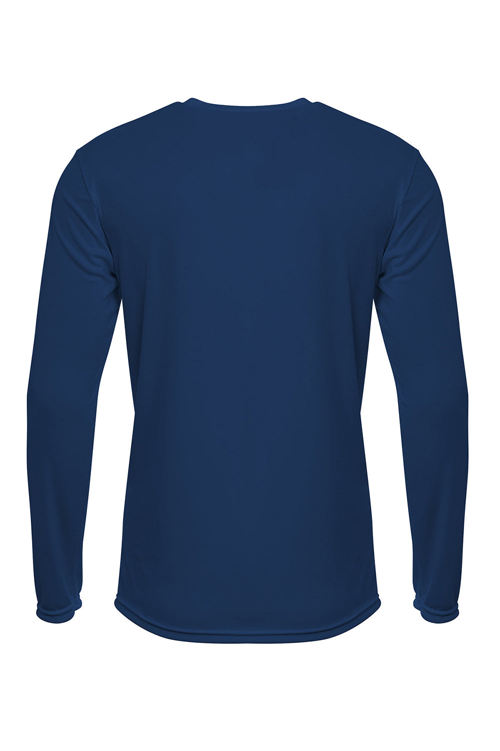 A4 N3425 Mens Sprint Moisture Wicking Long Sleeve Crewneck T-Shirt Navy Blue Flat Back