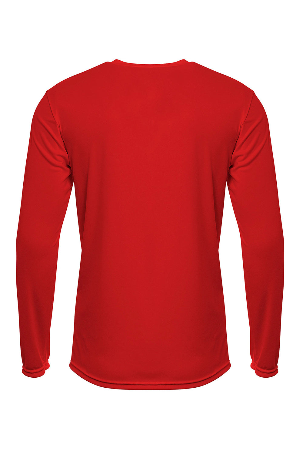 A4 N3425 Mens Sprint Moisture Wicking Long Sleeve Crewneck T-Shirt Scarlet Red Flat Back