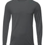 A4 Mens Sprint Moisture Wicking Long Sleeve Crewneck T-Shirt - Graphite Grey