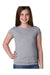 Next Level N3710/3710 Youth Princess Fine Jersey Short Sleeve Crewneck T-Shirt Heather Grey Model Front