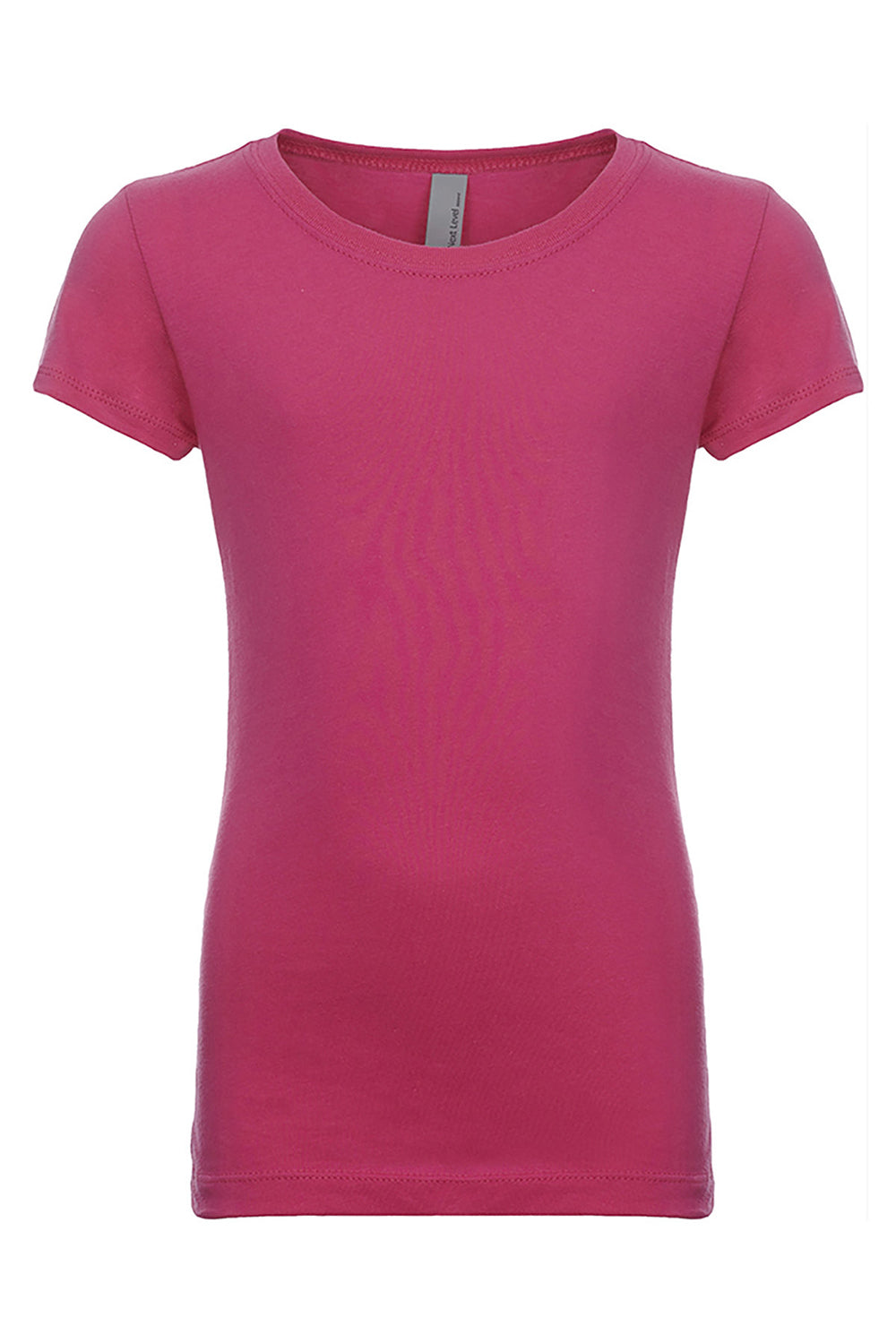Next Level N3710/3710 Youth Princess Fine Jersey Short Sleeve Crewneck T-Shirt Raspberry Pink Flat Front