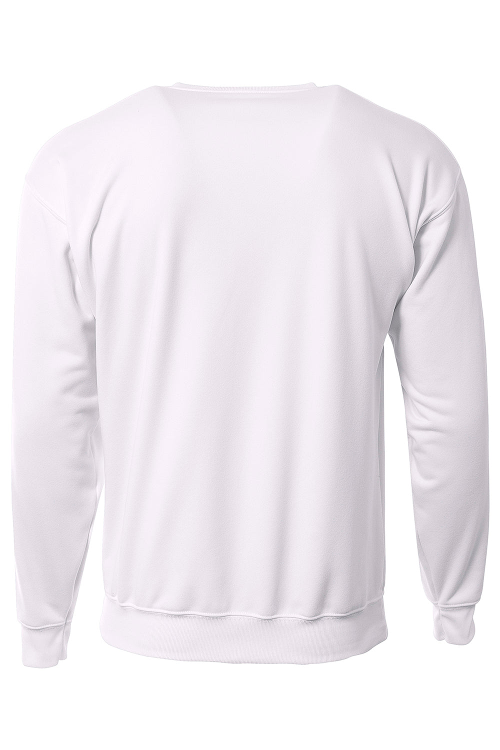 A4 N4275 Mens Sprint Tech Fleece Crewneck Sweatshirt White Flat Back