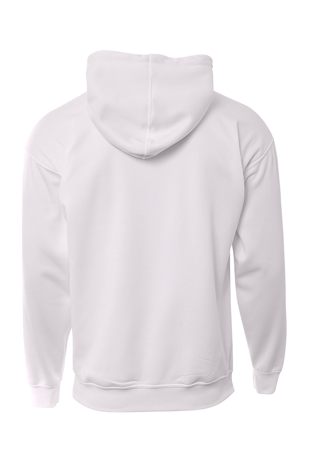 A4 N4279 Mens Sprint Tech Fleece Hooded Sweatshirt White Flat Back