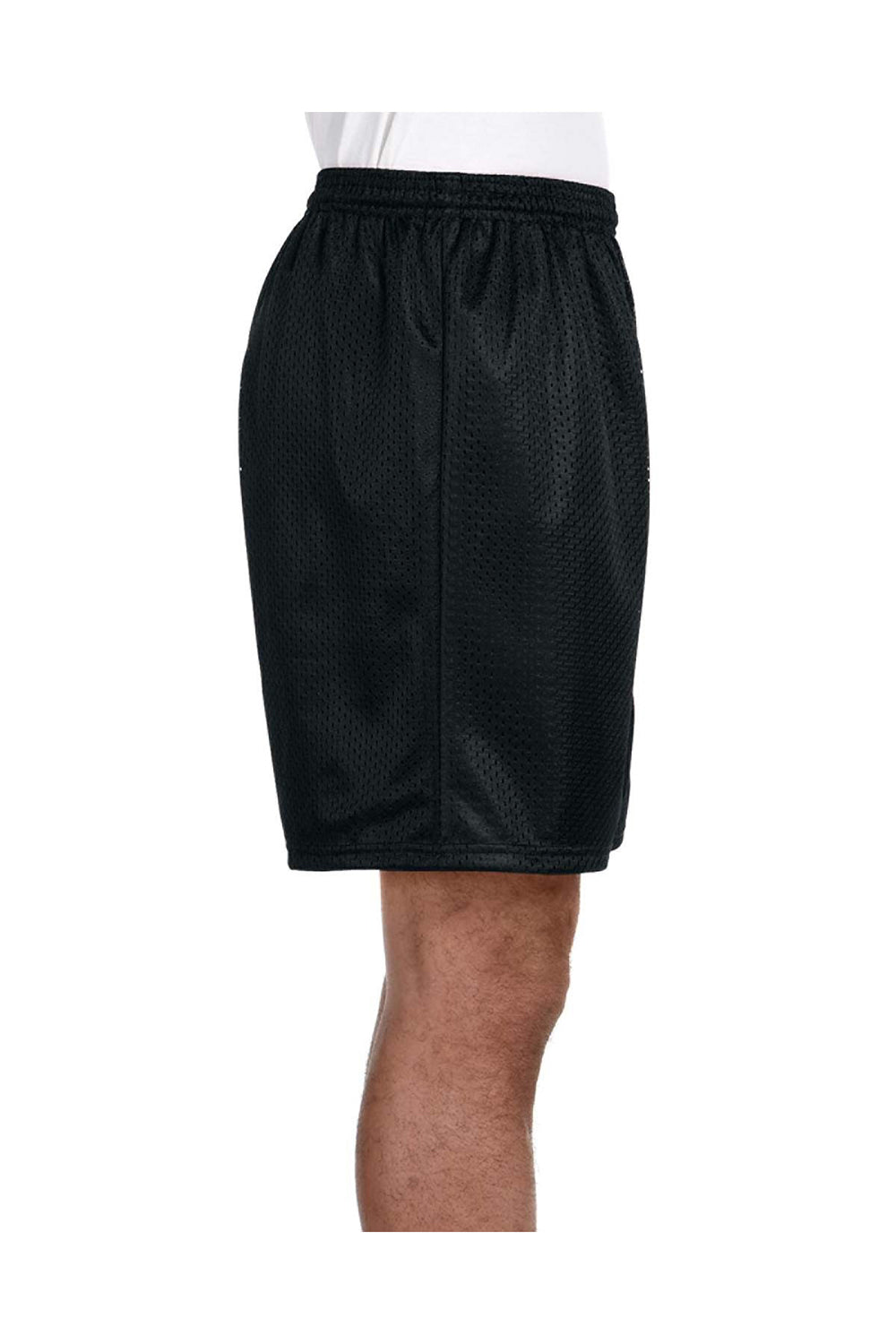 A4 N5293 Mens Moisture Wicking Mesh Shorts Black Model Side