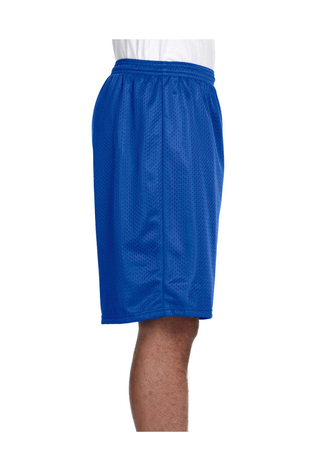 A4 N5296 Mens Moisture Wicking Tricot Mesh Shorts Royal Blue Model Side