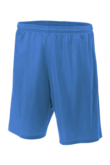 A4 N5296 Mens Moisture Wicking Tricot Mesh Shorts Royal Blue Flat Front