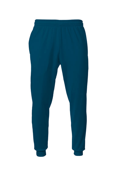 A4 N6213 Mens Sprint Tech Fleece Jogger Sweatpants w/ Pockets Navy Blue Flat Front