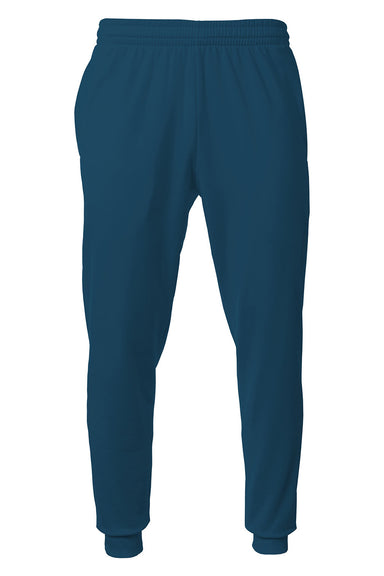 A4 N6213 Mens Sprint Tech Fleece Jogger Sweatpants w/ Pockets Navy Blue Flat Front