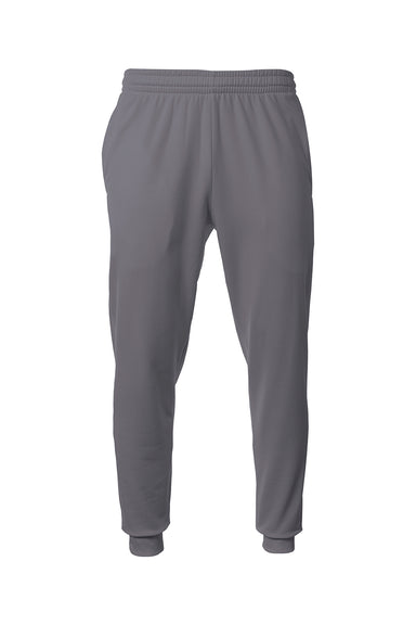 A4 N6213 Mens Sprint Tech Fleece Jogger Sweatpants w/ Pockets Graphite Grey Flat Front