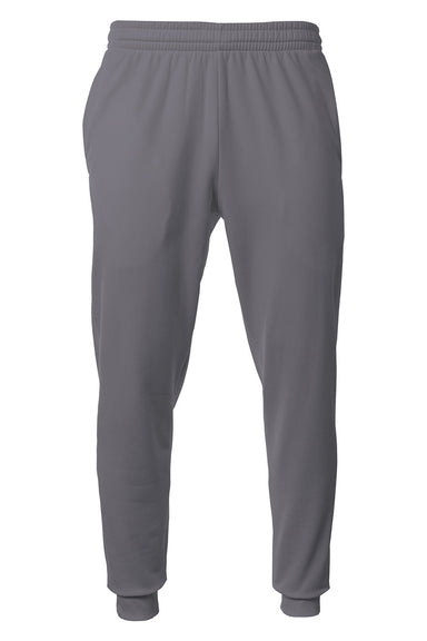 A4 N6213 Mens Sprint Tech Fleece Jogger Sweatpants w/ Pockets Graphite Grey Flat Front
