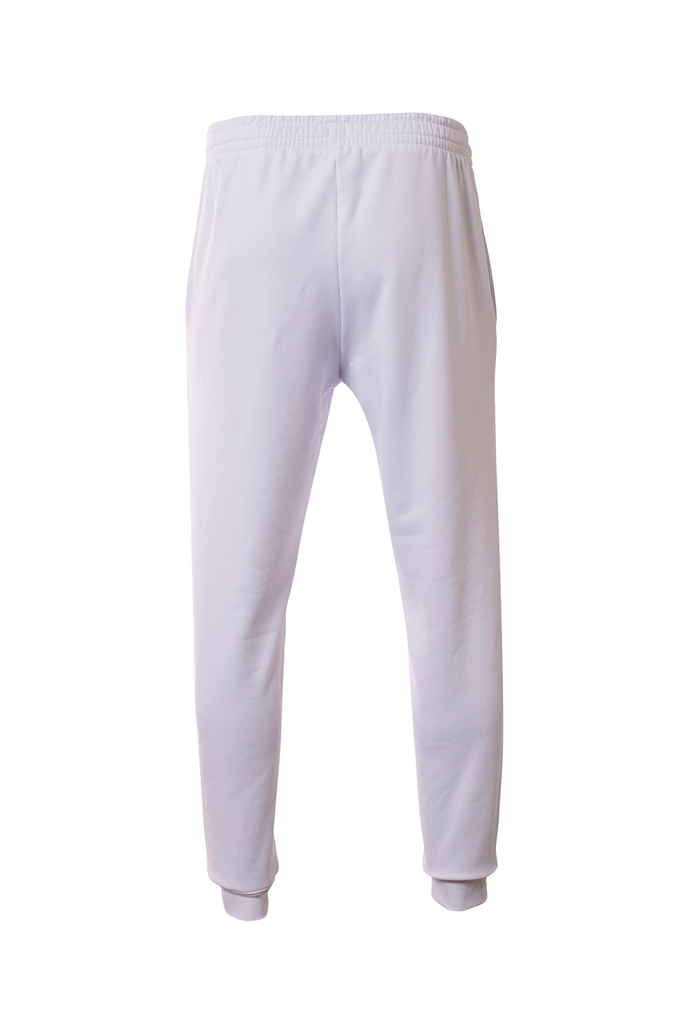 A4 N6213 Mens Sprint Tech Fleece Jogger Sweatpants w/ Pockets White Flat Back