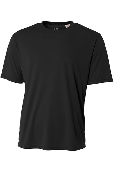A4 NB3142 Youth Performance Moisture Wicking Short Sleeve Crewneck T-Shirt Black Flat Front